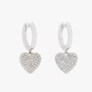kate spade Yours Truly Pave Heart Drop Earrings NWT